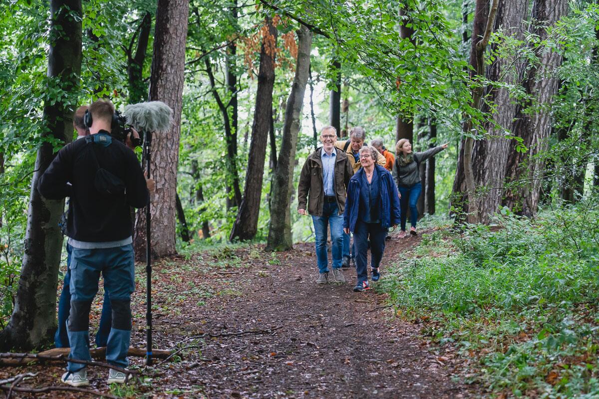 Dreharbeiten des MDR bei der gemeinsamen Wanderung am Dünkreuz ©Alexander Franke, Stadtverwaltung Heilbad Heiligenstadt
